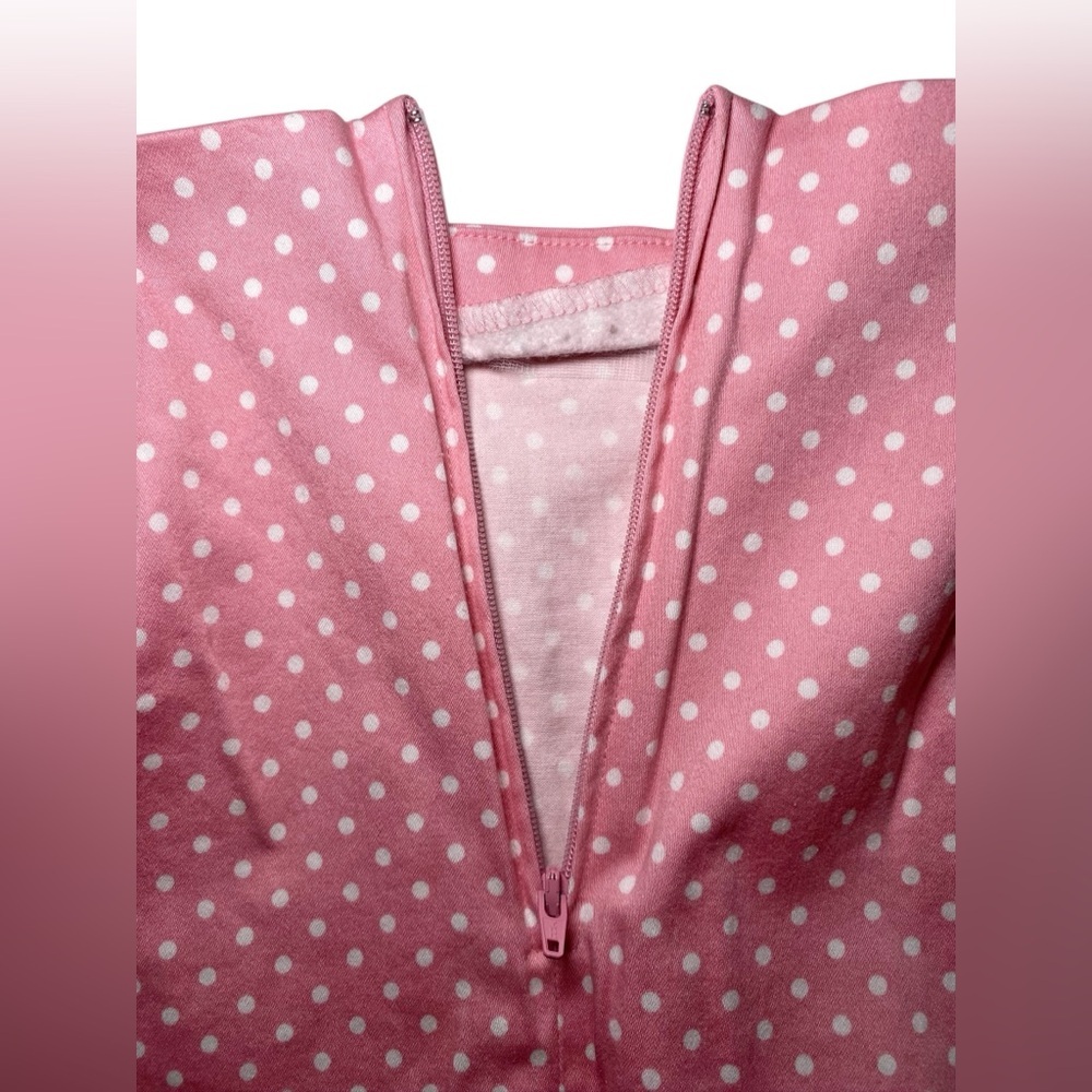 Retro Pink & White Polka Dot High-Waisted Pencil Skirt | Y2K Barbiecore Pin-Up - Picture 14 of 15